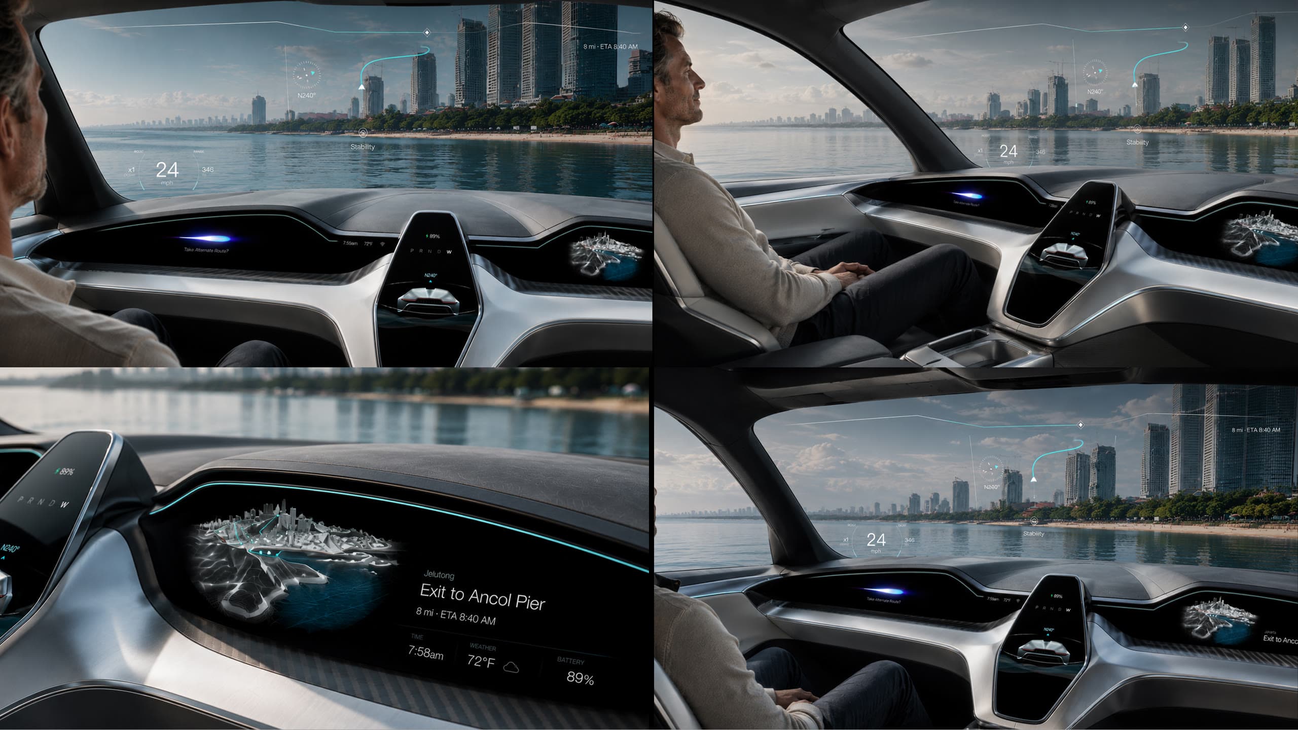 AEON water-mode cabin and HUD collage